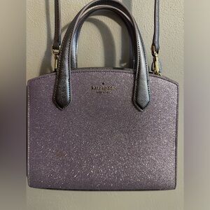 Kate Spade Tinsel Glitter Fabric Satchel Crossbody Bag In Lilac Frost